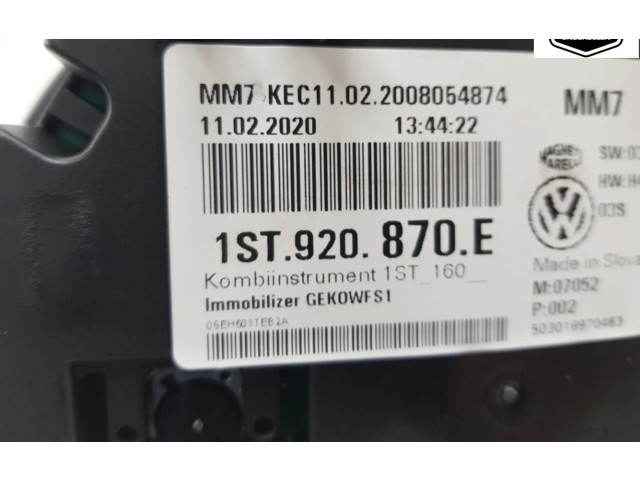 Панель приборов 1ST920870E, 1ST920870E   Skoda Citigo       