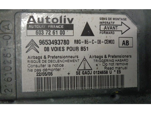 Блок подушек безопасности 9653493780, 603726100   Citroen C4 I