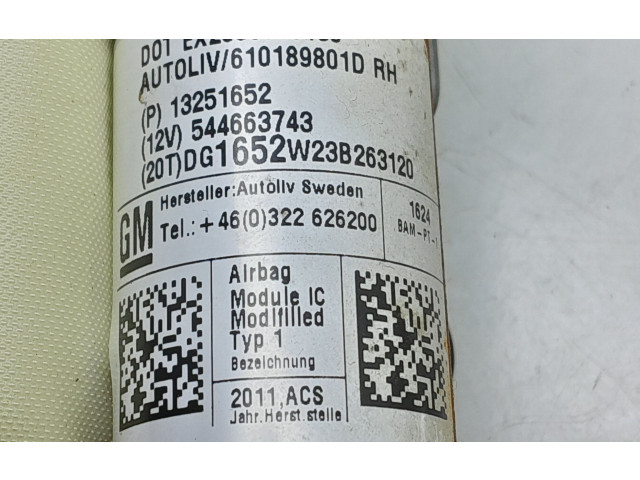 Надувная подушка для крыши 13251652   Chevrolet Cruze