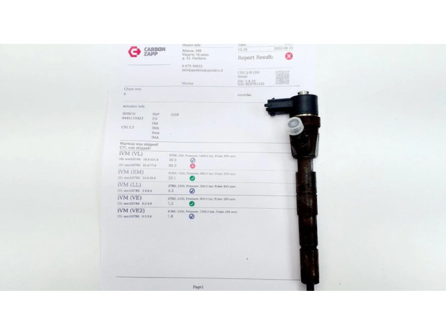 Vstřikovač 55577668, 0445110423 Opel Zafira C pro naftový motor 2.0