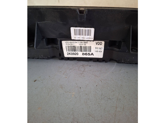 Přístrojová deska  Volkswagen Caddy 2013 2K0920865A  