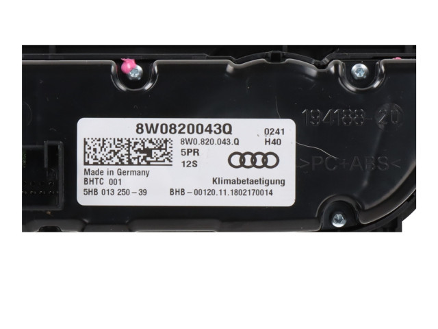 Блок управления климат-контролем 8W0820043Q   Audi A5