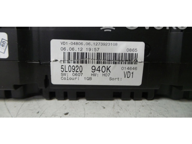 Панель приборов 5L0920940K   Skoda Yeti (5L)       