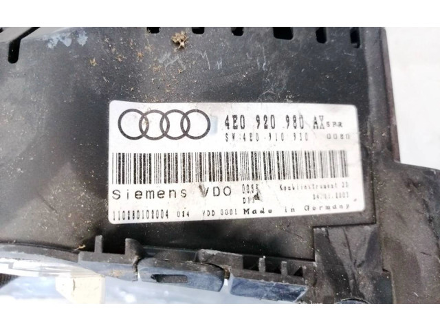 Přístrojová deska Audi A8 S8 D3 4E 2003 4e0920980, 4e0910930