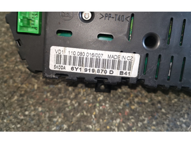 Панель приборов 6Y1919870D   Skoda Fabia Mk1 (6Y)       