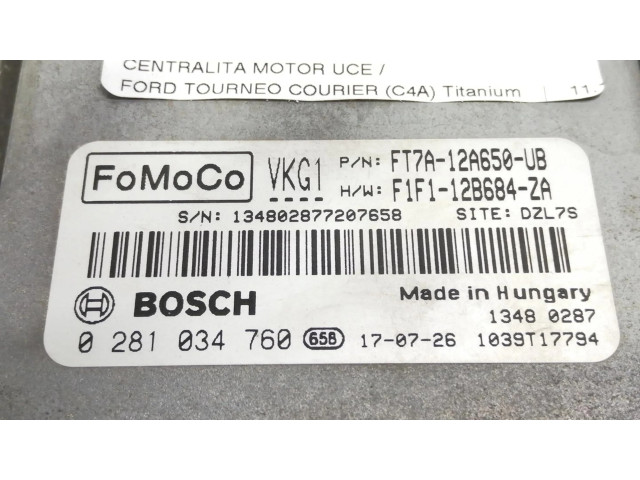 Блок управления двигателя 0281034760 Ford Transit - Tourneo Connect