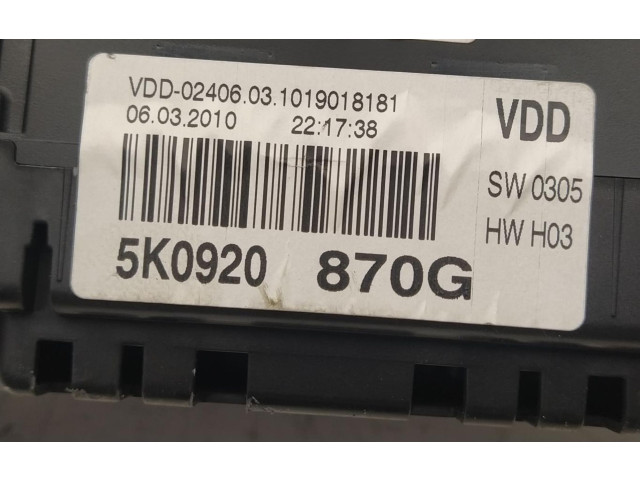 Панель приборов 5K0920870G   Volkswagen Golf VI       