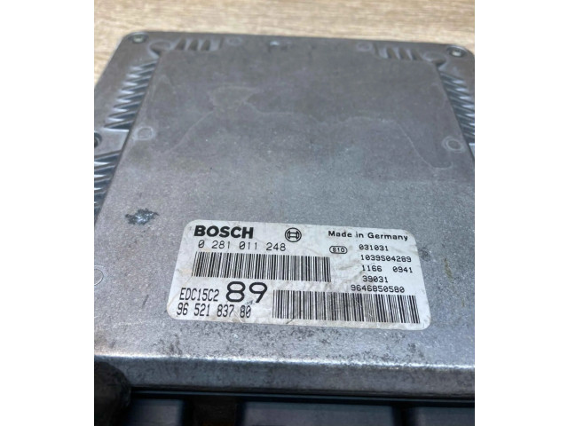Řídící jednotka 9652183780, 0281011248 Peugeot 307 2001