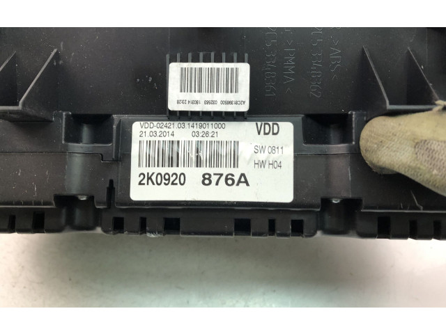 Přístrojová deska Volkswagen Caddy 2014 2K0920876A
