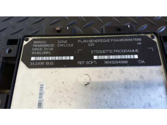Блок управления двигателя 9639587680, 9643294980 Citroen Xsara