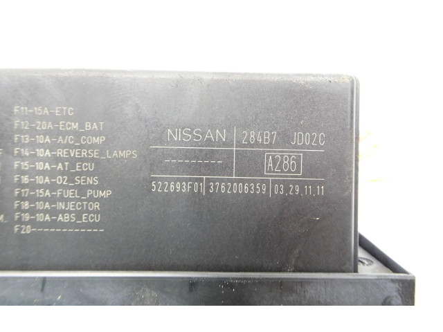 Pojistková skříňka 284B7JD02C, 522693F01 Nissan Qashqai+2 2011