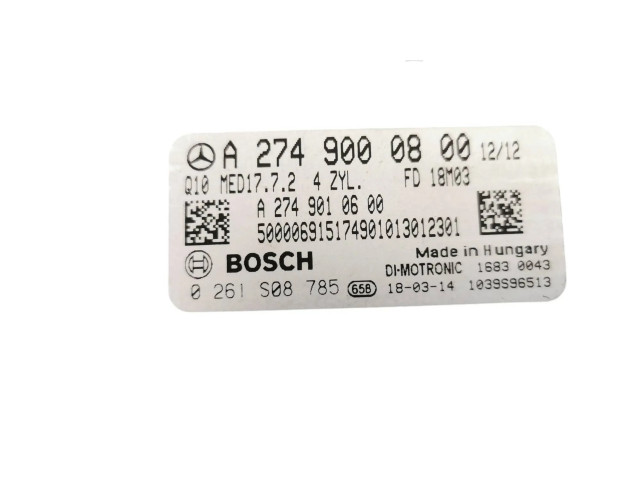 Řídící jednotka A2749000800, 0261S08785 Mercedes-Benz C W205 2014