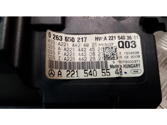 Přístrojová deska Mercedes-Benz S W221 2008 A2215405548, 0263650217