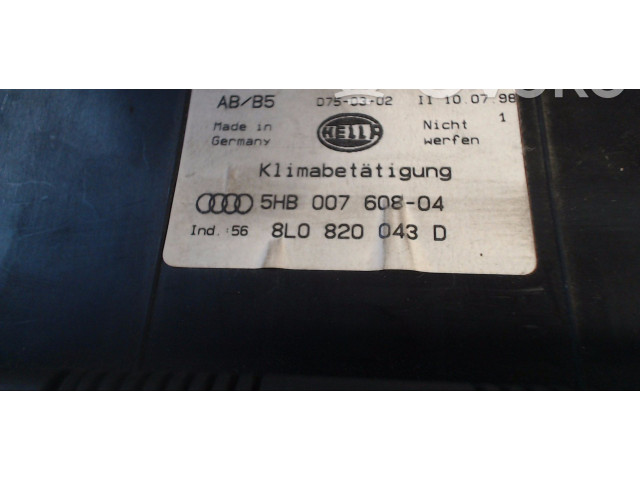 Блок управления климат-контролем 8L0820043D, HB00760804   Audi A3 S3 8L