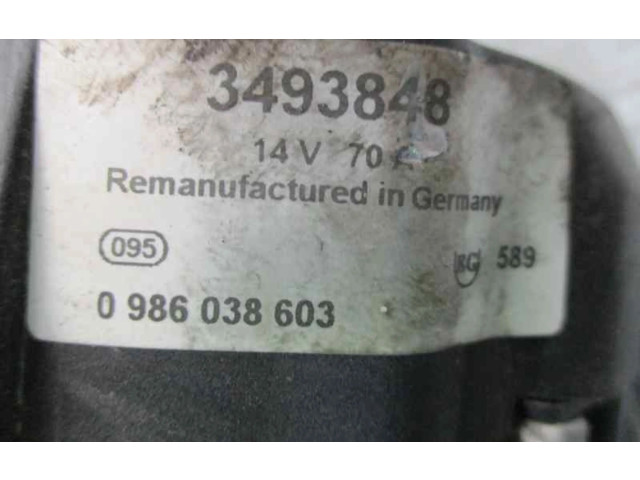 Генератор 0986038603, 3493848 Opel Vectra A