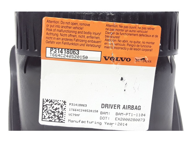 Подушка безопасности водителя P31418063   Volvo S60