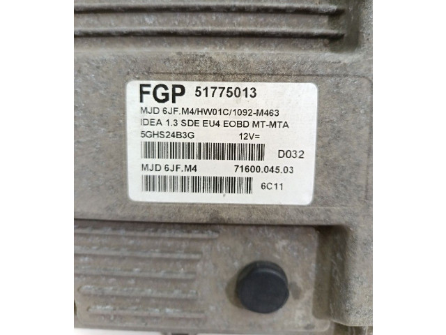 Блок управления двигателя 51775013 Fiat Idea