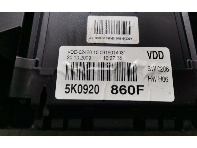 Панель приборов 5K0920860F Volkswagen Golf VI