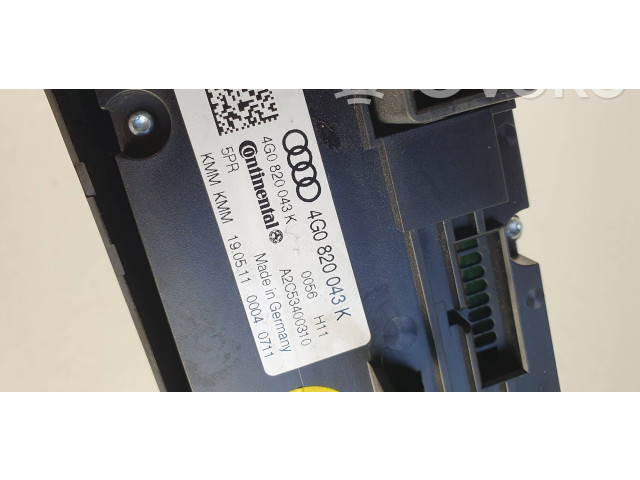 Блок управления климат-контролем 4G0820043K, A2C53400310   Audi A6 S6 C7 4G