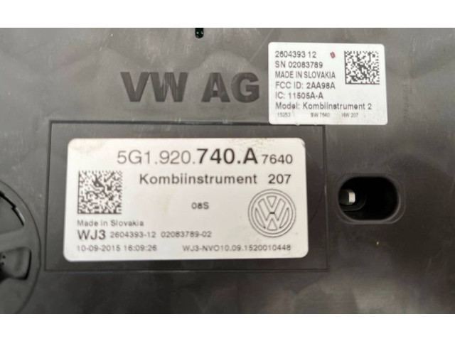 Панель приборов 5G1920740A, 260439312 Volkswagen Golf VII