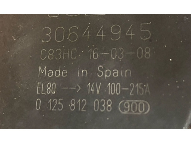 Генератор 30644945, 0125812038 Volvo S60