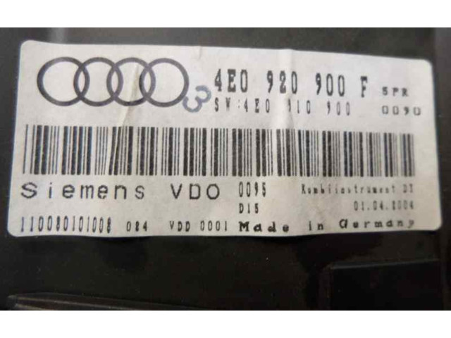 Přístrojová deska Audi A8 S8 D3 4E 2004 4E0920900F, 110080101008003549