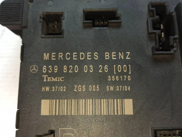 Řídící jednotka 6398200326, 356170 Mercedes-Benz Vito Viano W639 2008