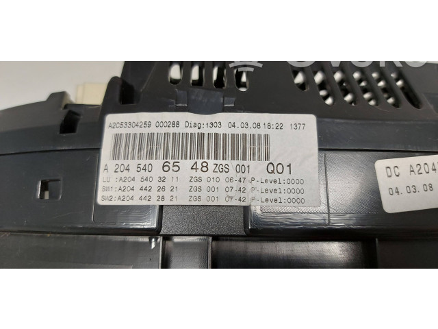 Přístrojová deska Mercedes-Benz C W204 2008 A2045406548