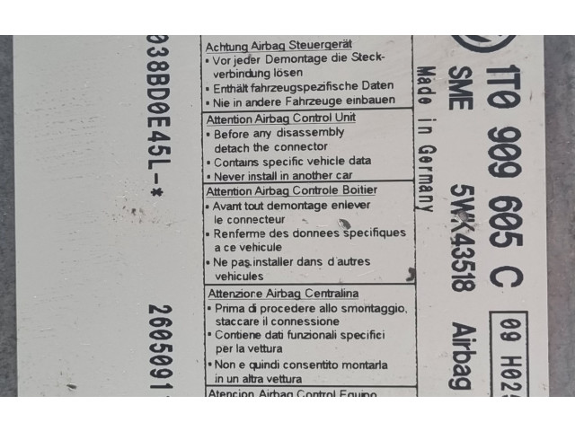 Блок подушек безопасности 1T0909605C Volkswagen Touran I