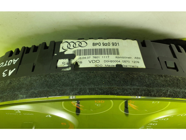 Панель приборов 8P0920931, 776011117   Audi A3 S3 8P       