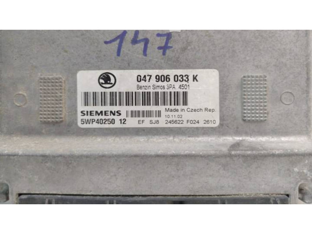 Блок управления двигателя 047906033K, 3PA4501   Skoda Fabia Mk1 (6Y)