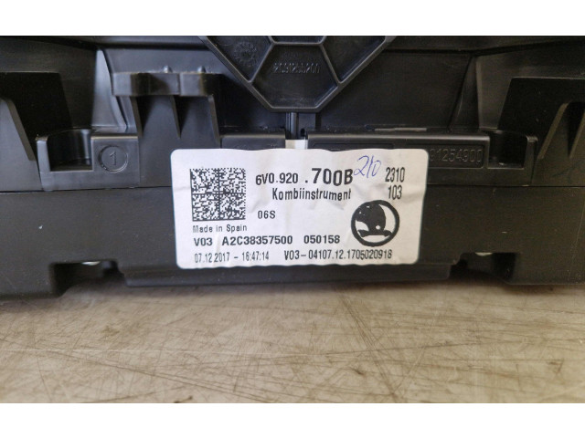 Панель приборов 6V0920700B, 6V0920700B Skoda Fabia Mk3 (NJ)