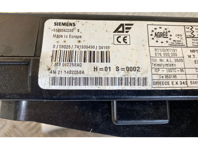 Pojistková skříňka 7M3962258AG, 4M2114B205BA Volkswagen Sharan 2003