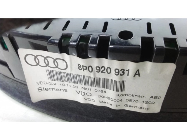 Панель приборов 8P0920931A Audi A3 S3 A3 Sportback 8P