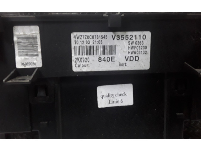 Панель приборов 2K0920840E Volkswagen Caddy