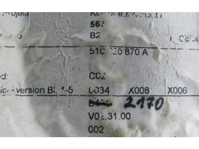 Панель приборов 510, 510920870A   Volkswagen Golf Sportsvan       