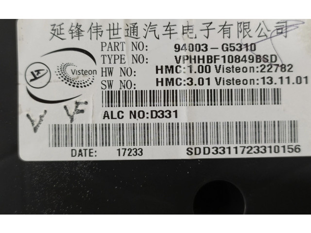 Панель приборов 94003G5310, VPHHBF10849BSD   KIA Niro       