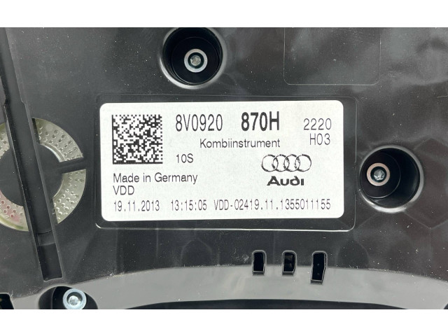 Панель приборов 8V0920870H, 7812DWFG Audi A3 S3 8V