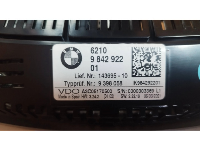 Přístrojová deska BMW X3 G01 2019 14369510, 9398958