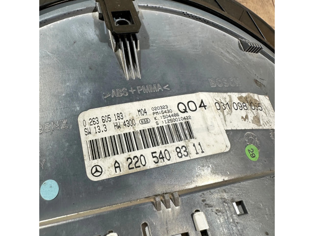 Přístrojová deska Mercedes-Benz S W220 1999 A2205408311, 0263605183