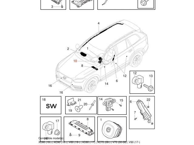 Блок подушек безопасности 32315584, 31681216   Volvo XC90