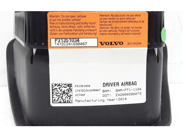 Подушка безопасности водителя P31351034, 31351034 Volvo S60