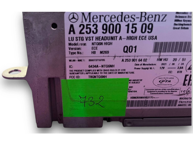 Блок комфорта NR732, A2539001509   Mercedes-Benz GLC X253 C253   