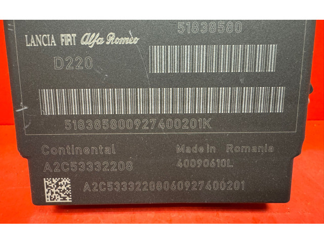 Блок управления надувных подушек 51838580, A2C53332208   Fiat Grande Punto