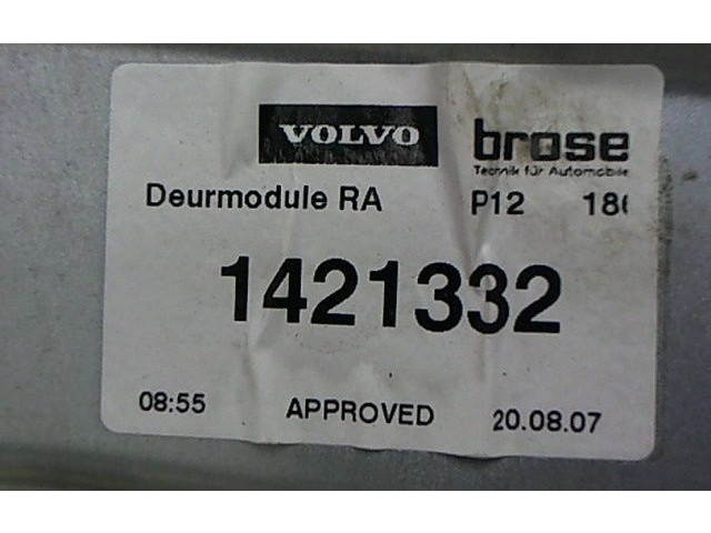 Передний електрический механизм для подъема окна без двигателя 31253516, 1421332    Volvo V50