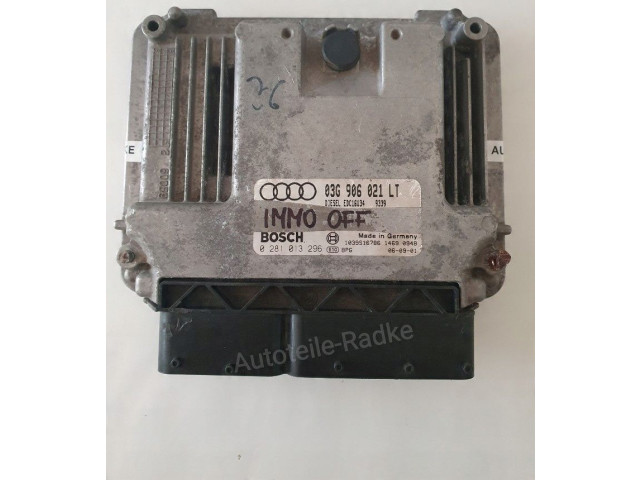 Блок управления двигателя 03G906021LT, 0281013296   Audi A3 S3 A3 Sportback 8P