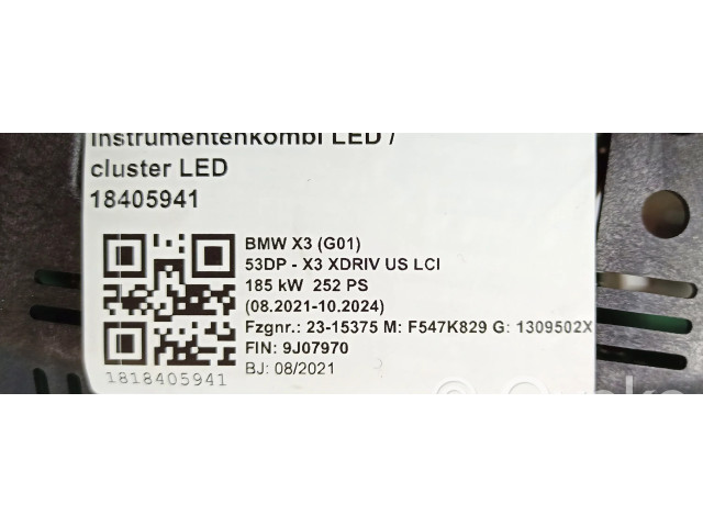 Панель приборов 028831, 62105A48D16 BMW X3 G01