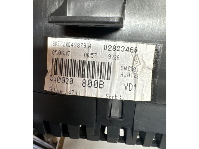 Панель приборов 5J0920800B, V2823466 Skoda Fabia Mk2 (5J)