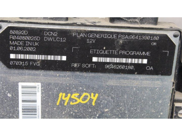 Блок управления впрыском 9646260180 Citroen Berlingo