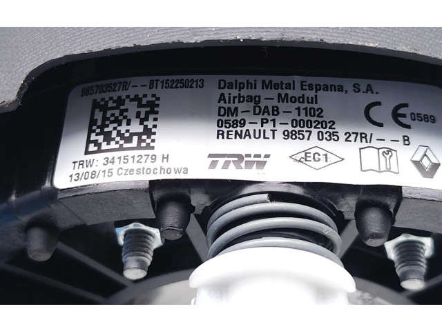 Подушка безопасности водителя 985703527R, 0589-P1-000202   Renault Twingo III